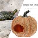2 x Amosfun Halloween Decoration Resin Pumpkin Cave Reptile Hideout for Turtles Frogs and Lizards - Halloween Party Terrariums and Aquariums Decoration