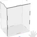 1-Pack Acrylic Display Case, 5.9x3.9x9.9 Inch/15x10x20cm Acrylic Clear Display Case Box with Black Wooden Base for Collectibles, Dustproof Showcase [White, Clear]