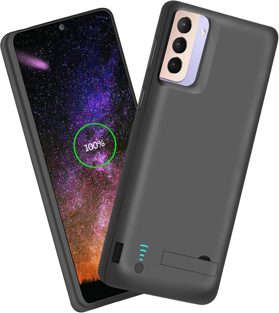 Sitong Battery Case for Samsung Galaxy S21+ Plus 5G, 5000mAh Rechargeable Extended Battery Charging Charger Case, Add 100% Extra Juice, Not for S21 or S21 Ultra (6.7 inch) Black