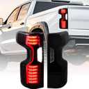 Tail Light Assemblies for 2019-2024 Chevy Silverado 1500, 2020-2024 Silverado 2500HD 3500HD, With Brake & Backup & Turn Signal & Running Light Smoke Lens -Pair