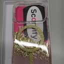 SCORPIFY for iPhone 17 Pro Case [Compatible with MagSafe] with Gleam Rose Halo, Cute Clear Magnetic Phone Cover Bumper for Women Girls, Glitter Sparkle Gold Foil Flakes & Pink Rose Texture