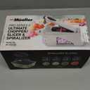 Mueller Pro-Series All-in-One, 12 Blade Mandoline Slicer for Kitchen, Food Chopper, Vegetable Slicer and Spiralizer, Cutter, Dicer, Grater, Kitchen Gadgets Sets with Container, White Sand/Gray