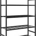 Storage Shelves, 5-Tier Metal Shelving Unit with Adjustable Feet, Shelf Organizer for Garage, Kitchen, Pantry and Closet Organization, 36.4" x 11.8" x 68.3", Black