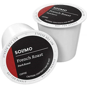 Amazon Brand - Solimo Dark Roast Coffee Pods, French Roast, Compatible with Keurig 2.0 K-Cup Brewers, 100 Count BB: 07/07/2026