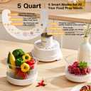 Food Processors, Electric Food Chopper with Meat Grinder & Vegetable Chopper,5QT Thickened Glass Bowl with Powerful 500W Copper Motor,2 Sets of 6-Blades for Fruits/Meat/Nuts,6 Precision Modes