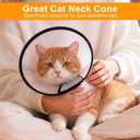 2 x VOVIGGOL 2 Pack Cat Cones to Stop Licking, Pet E Collar Pet Cone for Kitten Cones After Surgery, Cat Elizabethan Collar Kitty Head Cone Recovery Cone for Small Cats Kitten Rabbits (Size S, 6#)