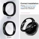 6 Pack Case With Tempered Glass for Samsung Galaxy Watch 8 Screen Protector 44mm Men Women,Hard PC Overall Protection Anti-Slip Scratch-Resistant Cover for Samsung Galaxy Watch 8 Case 44mm Accessories