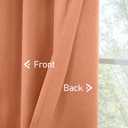 LAMIT Thermal Linen Curtains 54 Inch for Windows, Linen Textured Light Filtering Curtains Gromment Privacy Boho Panels for Loft Room/Bedroom, Set of 2 Panels, W52 x L54, Terracotta