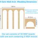 4 Set Arch Wainscoting Panels Kit, MDF Board and Batten Wall Panel Kit, 118 x 31.5 Inch Paintable Arch Wainscoting Panel Board for DIY Home Bedroom Living Room Decor, Batten Wall Panel Decor