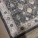 Hallway Washable Runner Rug - 2'6x14 Kitchen Rugs Entryway Rug Runner Vintage Soft Floor Mat Non Slip Indoor Farmhouse Carpet for Bathroom Living Room Bedroom (2'6''x14', Black)