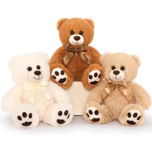 MorisMos Bulk Teddy Bears for Kids, 3-Pack Teddy Bear Stuffed Animals Bulk for Baby Shower, 14'' Teddy Bears Bulk,Soft Stuffed Bear Stuffed Animal Wholesale for Valentine's Gift Birthday Party Favors