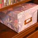 Decorative Storage Box with Lid, Foldable, Purple Squid, Metal Label Frame, Fancy, Cardboard Paperboard Keepsake box, Photo Storage for Memory, Home Decor, knick-knacks and Wool Organizer