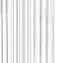 ALINK Skinny Clear Glass Straws, 10.5" x 7 mm Long Reusable Drinking Straws for 30 oz 20 oz RTIC/YETI Stanley Tumblers, Mason Jars, Pack of 8 with 2 Cleaning Brush