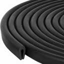 Black U Channel Edge Trim Rubber Seal EPDM 11/32" High x 3/16" Wide (3 Feet)