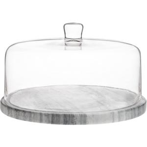 Galashield Marble Cake Stand with Dome | Cake Plate with Glass Dome Cake Cover