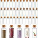 Gerrii 100 Pcs 30 ml Mini Glass Bottles with Wood Cork Stoppers, Mini Glass Vials Small Clear Bottles Wishing Message Spell Potion Tiny Jars Sand Art for Decoration Wedding DIY Favor