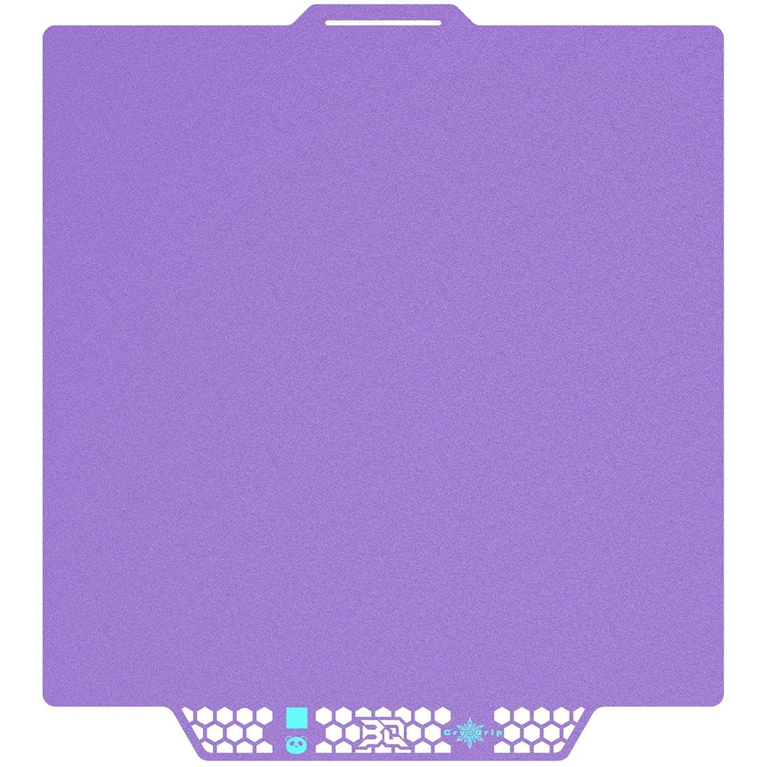 BIQU CryoGrip Pro Glacier Build Plate for Bambu-Lab X2D P2S P1S P1P X1C X1E A1 3D Printers, Double-Sided Fine Textured Spring Steel Sheet, Firm Adhesion, 257x257mm, Purple