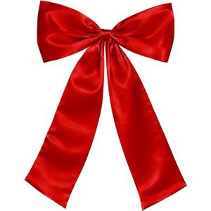 YonJeeky Big Bow Decorations for Christmas Tree 41 x 26 Inch Giant Satin Ribbon Bows for Birthday Party Backdrop Wall Room Decorative Coquette Bow Wedding Bridal Bachelorette Decor Supplies (Red)