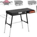 Portable Outdoor Grill Stand, Adjustable Height Folding Table Made to fit 17 or 22 Blackstone Griddle, 35"W x 17"D Kitchen Cooking Prep BBQ Stand, Pizza Oven Stand for Ninia GrillBlack