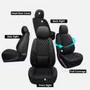 Wrangler Seat Covers 2007-2026 Front Pair, Waterproof Leather Interior Sets with Lumbar Support Custom Fit for Jeep Wrangler JK JL 2/4 Door Unlimited Sahara/Sport/Rubicon X 392 Willys, Black