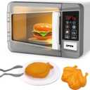 Microwave Oven Toy Kids Kitchen Playset High Simulation Accessories Ornaments Pretend Play Appliance Set for Toddlers, Cookware Toy Set for Girls Boys Birthday Gifts