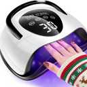 268W UV LED Nail Lamp, 2026 Upgrade UV Light for Gel Nails with 57 Beads, Nail Dryer with 4 Timer Setting & LCD Touch Display, Professional Nail Lamp  Perfect Christmas Gifts (Black)