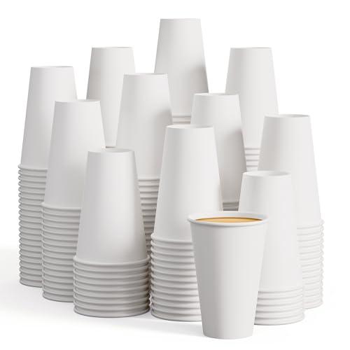 LITOPAK 210 Pack 16 oz Disposable Paper Coffee Cup, Hot/Cold Beverage Drinking Cups for Water, Paper Coffee Cups, White Hot Coffee Cups, Suitable for Party, Picnic, Travel, and Events
