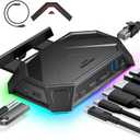 JSAUX RGB Docking Station for Steam Deck (OLED)/ROG Ally/Legion Go, 12-in-1 Handheld Dock with 4K@120Hz HDMI & DisplayPort Gigabit Ethernet USB C 3.2 USB A 3.2/2.0, SD/TF Slots 3.5mm Jack-HB1201S