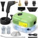 3BAR Steam Cleaner, 2200W Handheld Steam Cleaner whit 8 Accessories for Home Use, Fast Heat-Up in 12s, 1.2L Water Tank, Car-Portable Handheld Steamer for Cleaning Kitchen, Bathroom, Grout, Car (Green)