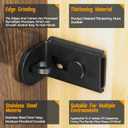 Sliding Door Lock, 90 Degree Door Hasp Latch Lock, Stainless Steel Security Right Angle Padlock with Screws for Push/Sliding/Barn Doors (1PC, Black)