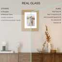 Hongkee 6x8 Picture Frame Set of 4, Made of Real Glass and Natural Oak Frame - Display Picture 4x6 with Mat or 6x8 Without Mat, 6 by 8 Photo for Wall or Tabletop