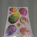 6 x Easter Window Clings Decorations: Large Vintage Easter Egg Window Clings, Farmhouse Spring Easter Bunny Eggs Decals for Glass Windows, Kids Home Office School Spring Celebrations Indoor