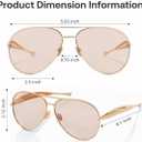 Oversized Aviator Sunglasses For Women 70s Retro 2025 Metal Shades with Gold Streamline Arms
