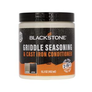Blackstone 4146 Griddle Conditioner Kit 2-in-1 Cast Iron Season Oil for Grill Grates, Skillet, Dutch Oven, Pots & Pans-Clean, Protect, Condition & Care-Plant Based & Vegan, 15.3 Ounce (Pack of 1) Blackstone 4146 Griddle Conditioner Kit 2-in-1 Cast Iron Season Oil for Grill Grates, Skillet, Dutch Oven, Pots & Pans-Clean, Protect, Condition & Care-Plant Based & Vegan, 15.3 Ounce (Pack of 1)