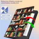 Kidcube for Kindle Paperwhite 11th Generation Case 6.8 Inch 2021/Paperwhite Signature Edition Case Women Girls Kids Boys Cute Cat Library Design Rotating Stand Cartoon Folio Cover with Auto Wake/Sleep