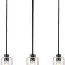 Black Pendant Lights Kitchen Island - Seeded Glass Pendant Light Fixture Multiple Stems Rods (3 Pack with Rod seeded Glass)