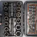 15 PCS Bolt Extractor Set, 3/8" Drive Impact Bolt & Nut Remover Socket Tool Kit, Stripped For Damaged, Frozen, Studs, Rusted, Rounded-Off Bolts, Nuts & Screws, Cr-Mo Steel, T38215