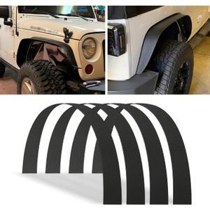 Fender Flares Black 4PCS Universal Flexible 6" Wide Body Kit Wheel Arches Durable PP Off-Road Fender Wheel Flares Fit for Most Cars SUV Trucks Off-Road Jeep (Style 2)