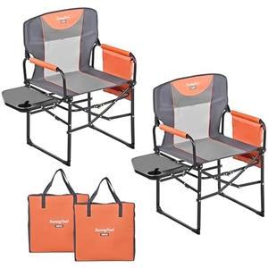 SUNNYFEEL Camping Directors Chair, Heavy Duty,Oversized Portable Folding Chair with Side Table, Pocket for Beach, Fishing,Trip,Picnic,Lawn,Concert Outdoor Foldable Camp Chairs