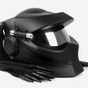 Robot Motorcycle Helmet,Revealable Lens Motorcycle Full Face Helmet,DOT Safety Standards,Adult Unisex, Suitable for All Seasons,Matt Black,M