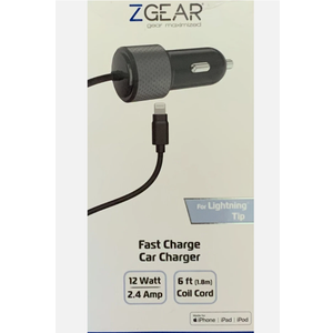 ZGEAR Fast Charge Car Charger - 12 Watt - 6 Foot