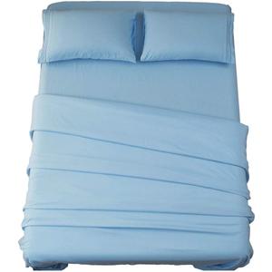 SONORO KATE Bed Sheet Set Super Soft Microfiber 1800 Thread Count Luxury Egyptian Sheets 16-Inch Deep Pocket Wrinkle and Hypoallergenic-4 Piece(Queen Lake Blue)