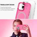 DUEDUE for iPhone 16 Pro Case Magnetic[Compatible with Magsafe], Translucent Matte Back Protective Cover Anti-Scratch Shockproof Phone Case for iPhone 16 Pro 6.3", Hot Pink