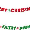 Home Alone Merch Decorations, Merry Christmas Ya Filthy Animal Party Banner, Funny Holiday Party Decor Supplies, Ugly Christmas Sweater Party Decor Supplies, Home Alone Gifts Wall Decoration