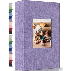 popotop Photo Album 4x6-300 Photos Linen Cover Photo Books with 300 Horizontal Pockets,Slip-in Picture Albums for Family Wedding Anniversary Baby Vacation Pictures (Purple)