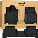 LASFIT Floor Mats for Toyota Tacoma 2024 2025 Double Cab (Not fit Hybrid) All Weather Floor Liner for Tacoma TRD/SR/SR5/limited TPE Custom Fit Car Mats Front&Rear 2 Row Mats,Black (Automatic Trans)