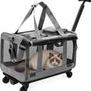 Rolling Cat Carrier with Detachable Wheels, Soft Sided, Gray