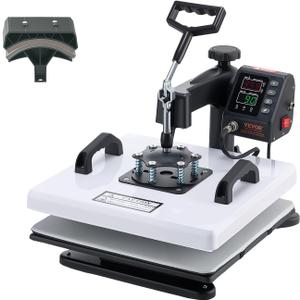 VEVOR Heat Press Machine, 15 x 15 in, 2-in-1 Multifunction, 360 Swing Away, 1200W Double Tube Fast and Even Heating, Digital Precise Control, Sublimation Press Machine for T-Shirts, Hats, Caps