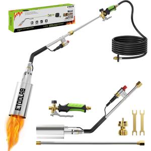 Propane Torch Weed Burner, High Output Weed Torch with Self Igniter and Turbo Trigger, Heavy Duty Propane Weed torch for Weeding,Melting Snow,BBQ,Roof Asphalt Work (Green)