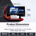 Zeee 2S Lipo Battery 850mAh 7.4V 50C Soft Pack RC Battery with JST Connector for FPV Drone Quadcopter Airplane RC Boat Helicopter RC Car RC Models(2 Pack)